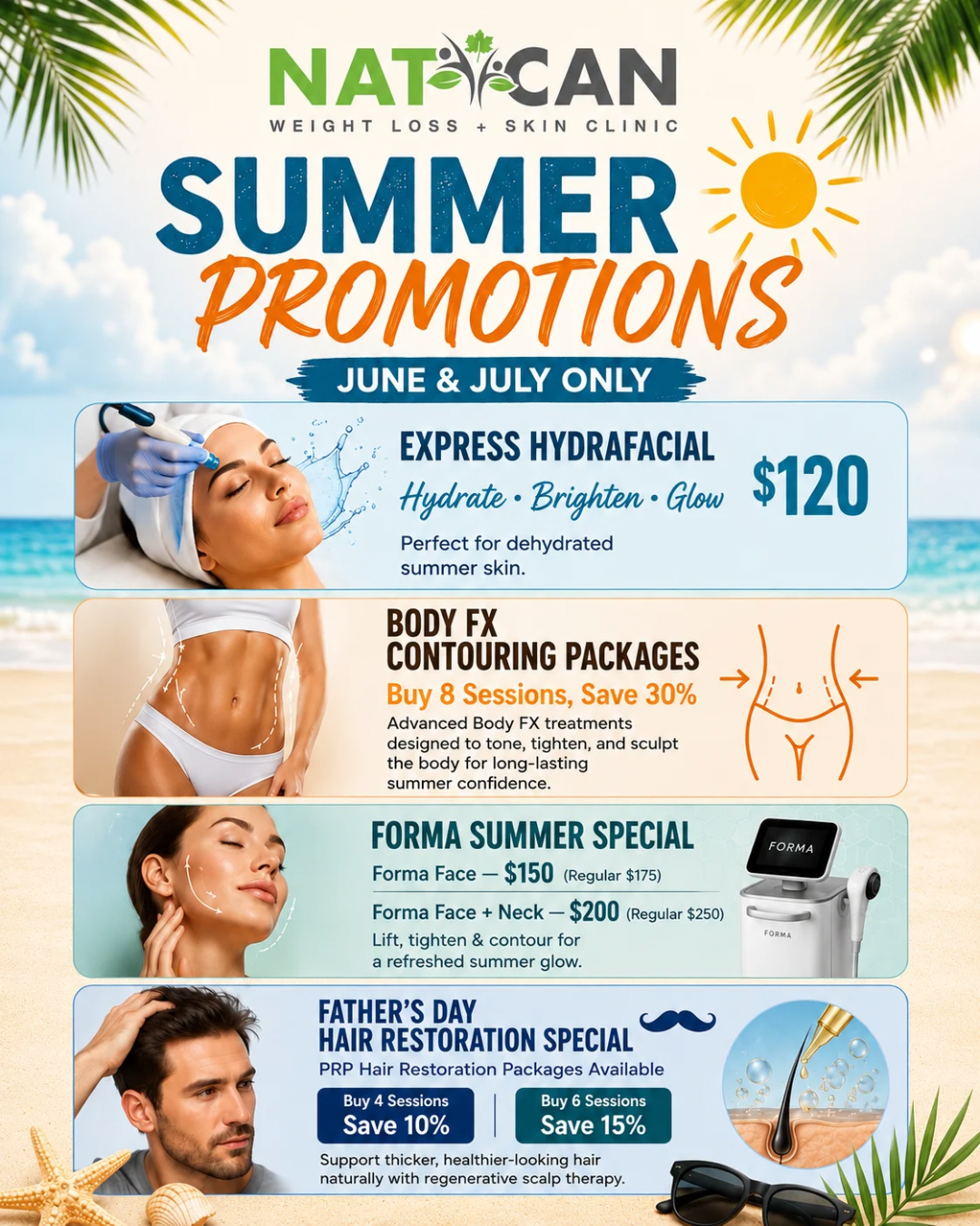 June & July Summer Promotions at NatCan Weight Loss and Skin Clinic – Woodbridge / Vaughan