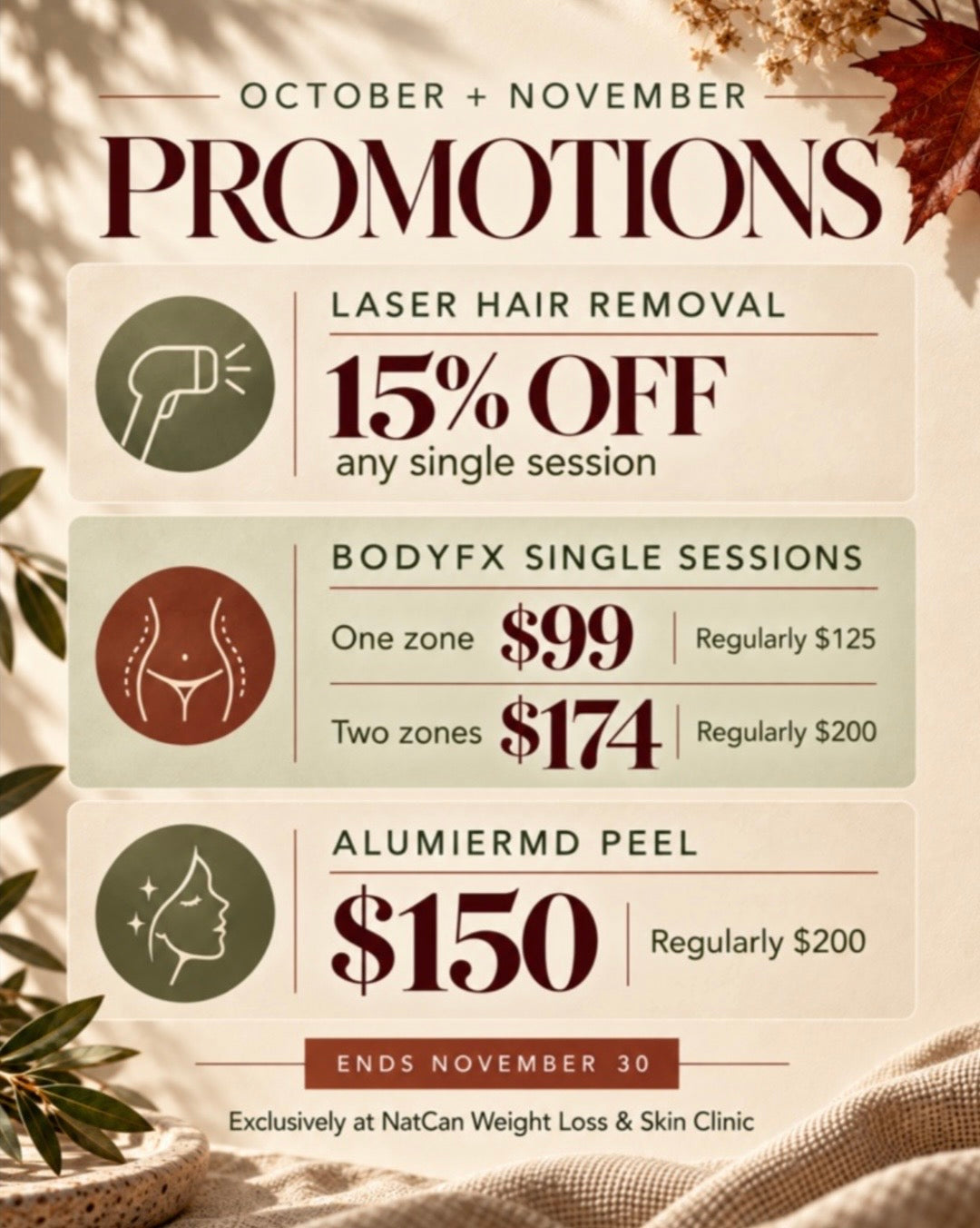 October & November Promotions are Here!